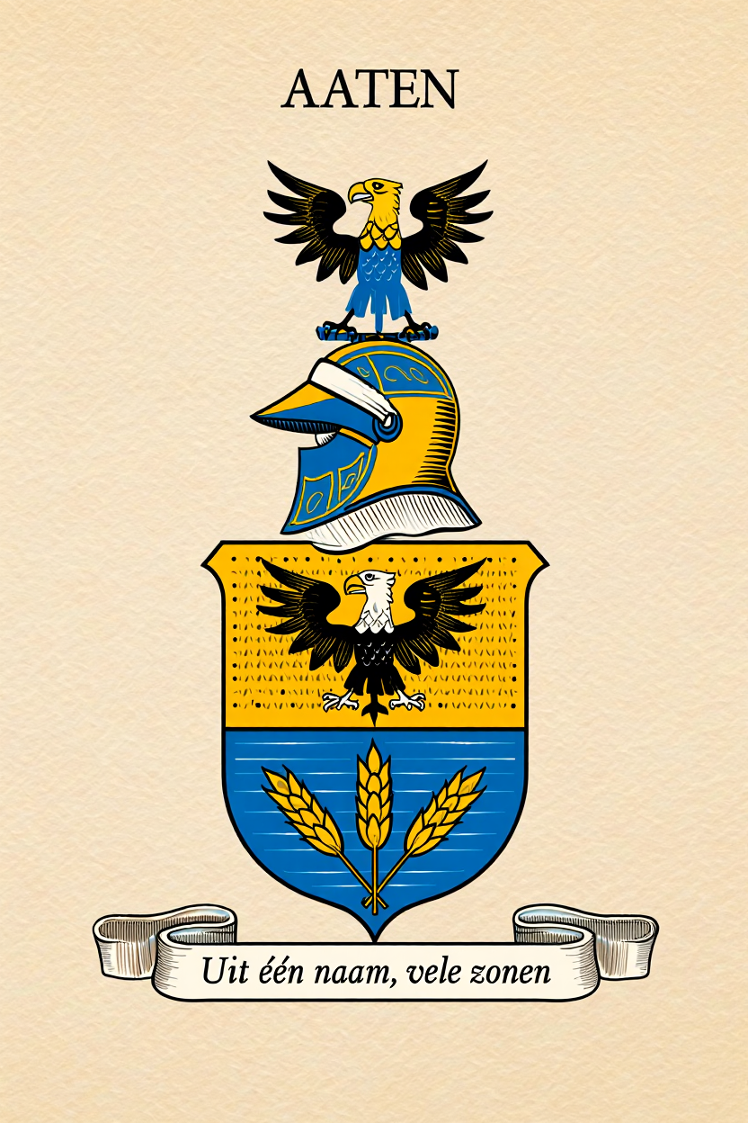 Familiewapen van de achternaam AATEN (vergrendeld)