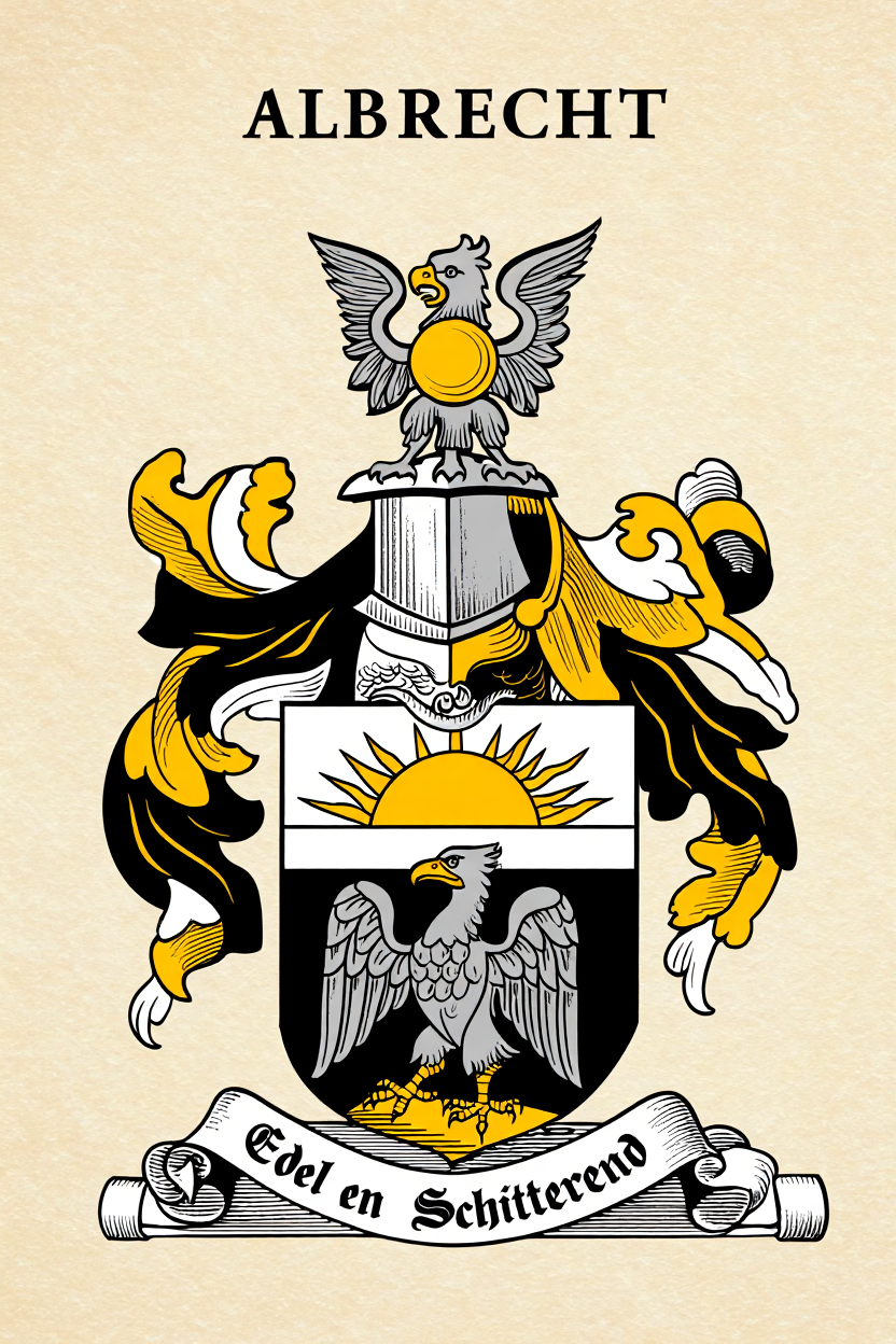 Familiewapen van de achternaam ALBRECHT (vergrendeld)