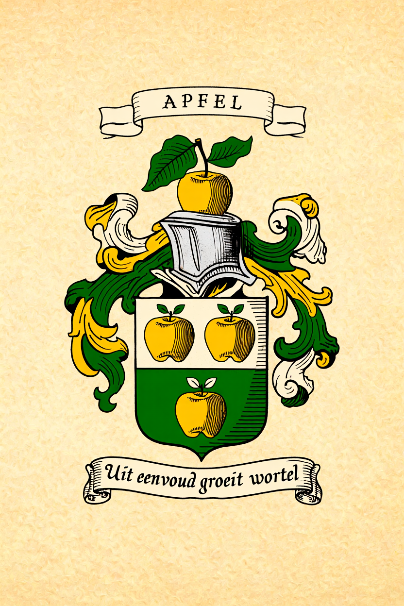 Familiewapen van de achternaam APFEL (vergrendeld)