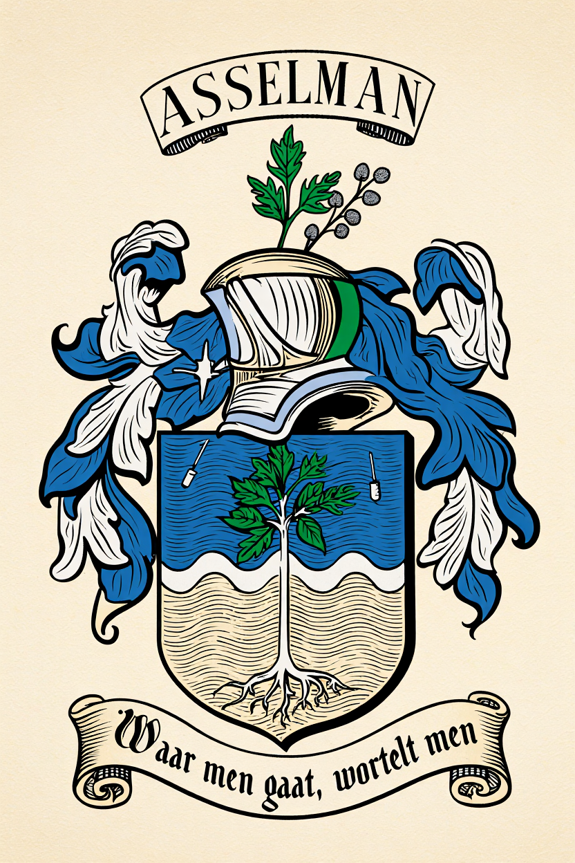 Familiewapen van de achternaam ASSELMAN (vergrendeld)