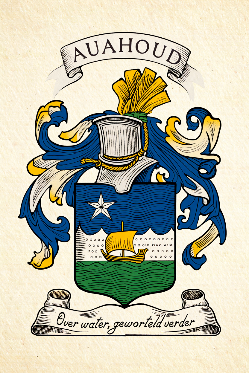Familiewapen van de achternaam AUAHOUD (vergrendeld)