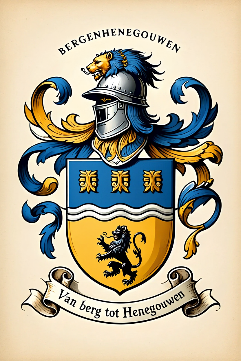 Familiewapen van de achternaam BERGENHENEGOUWEN (vergrendeld)