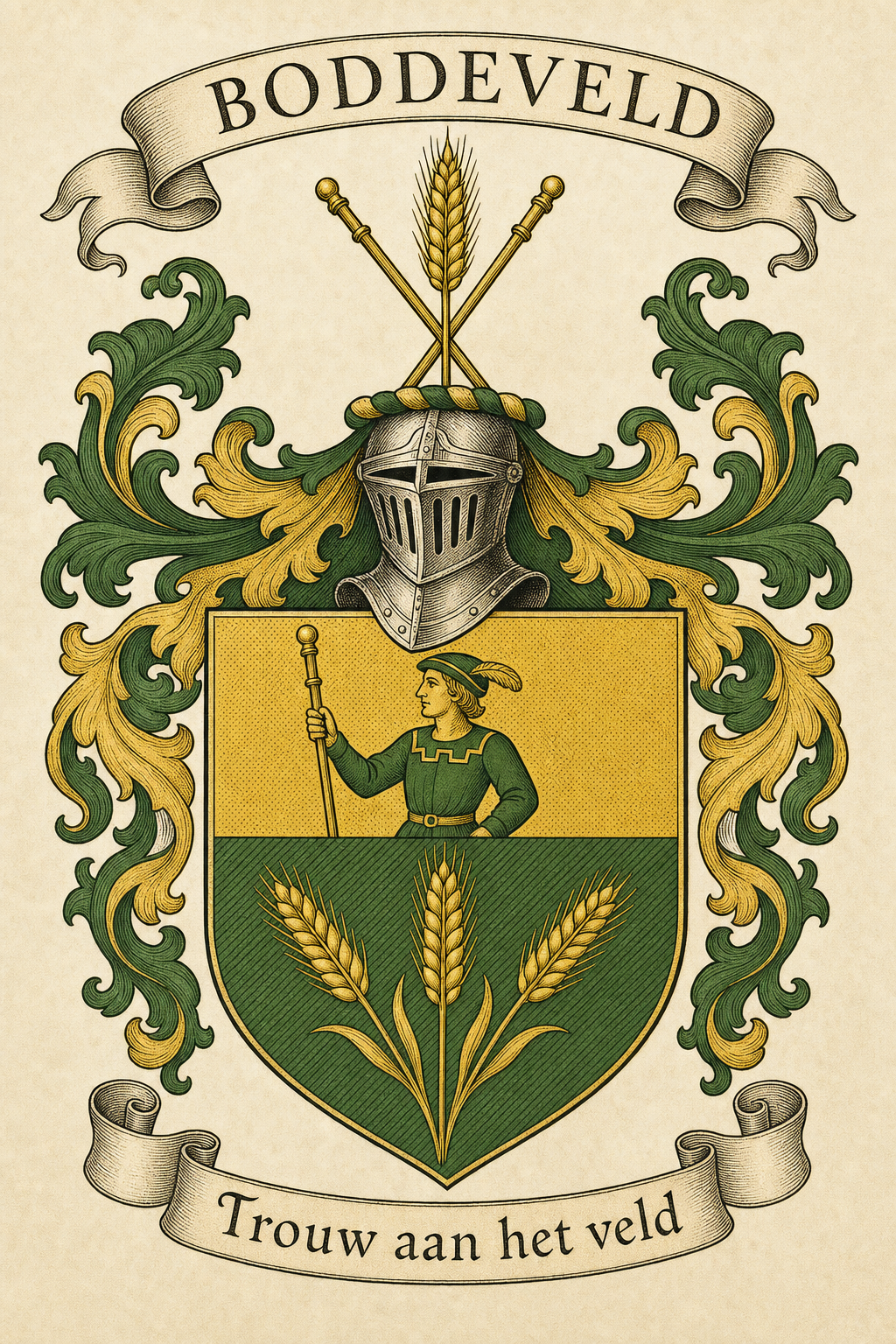 Familiewapen van de achternaam BODDEVELD (vergrendeld)
