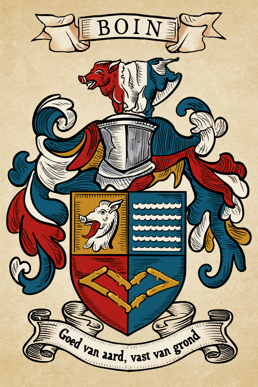 Familiewapen van de achternaam BOIN (vergrendeld)