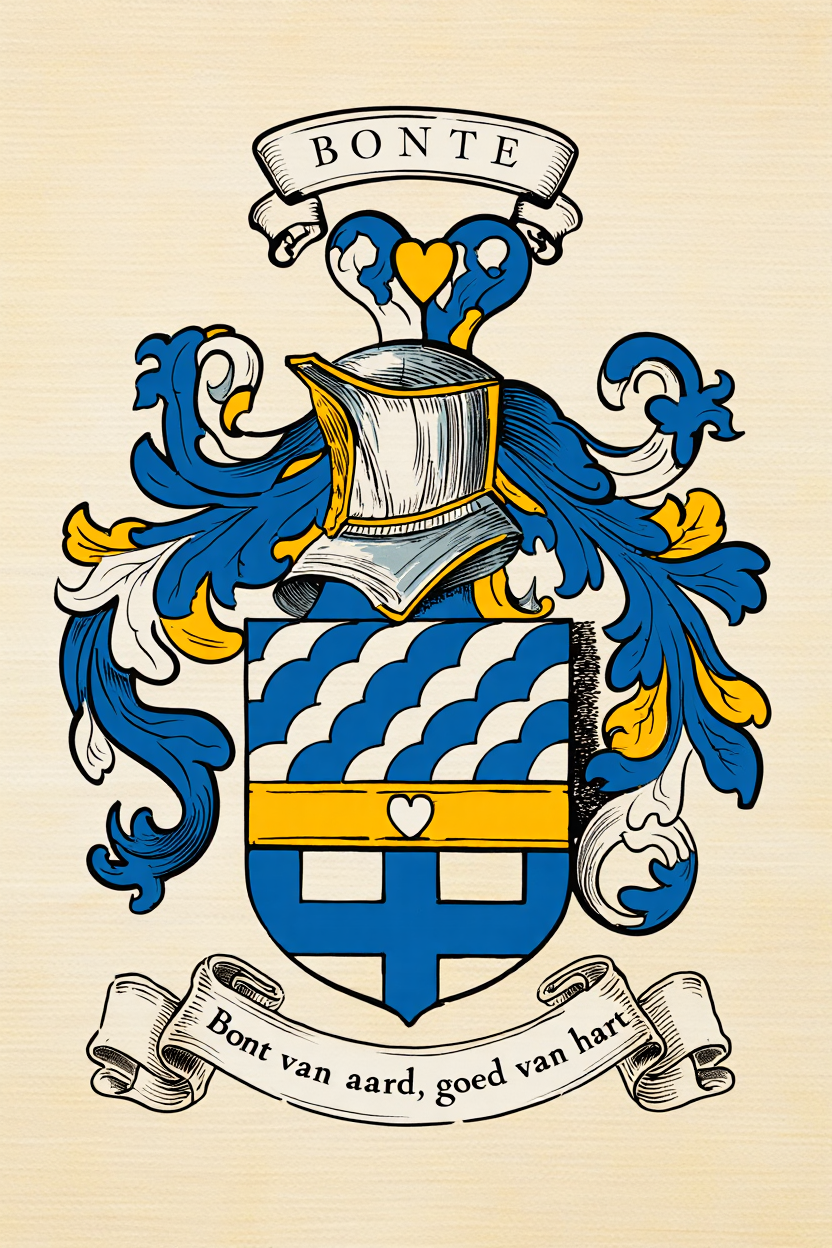 Familiewapen van de achternaam BONTE (vergrendeld)
