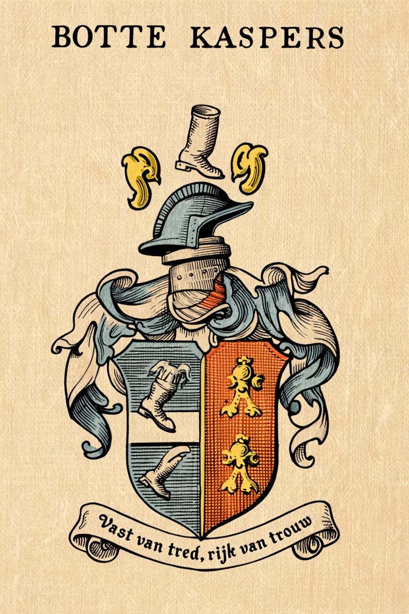 Familiewapen op het voorblad van het rapport van BOTTE KASPERS