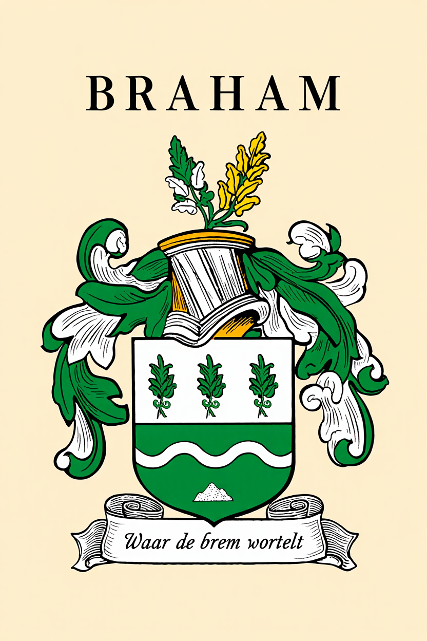 Familiewapen van de achternaam BRAHAM (vergrendeld)