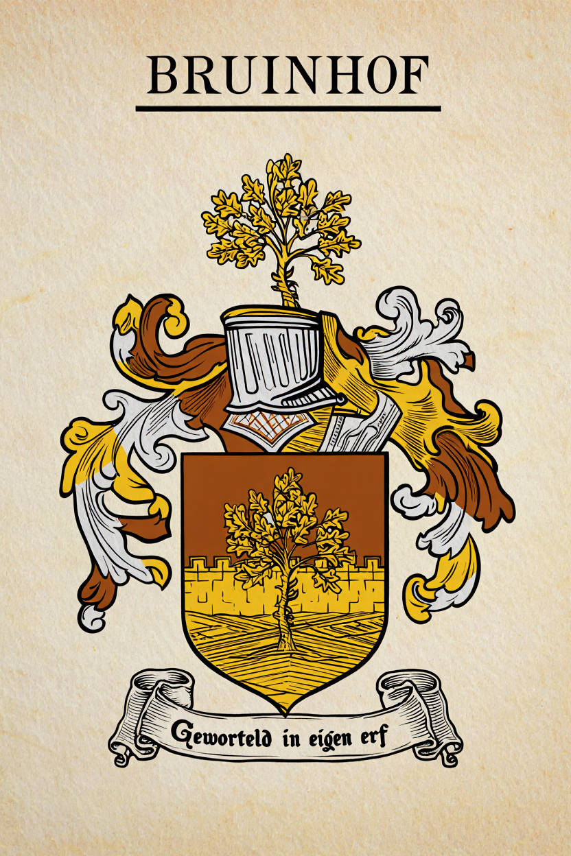 Familiewapen van de achternaam BRUINHOF (vergrendeld)