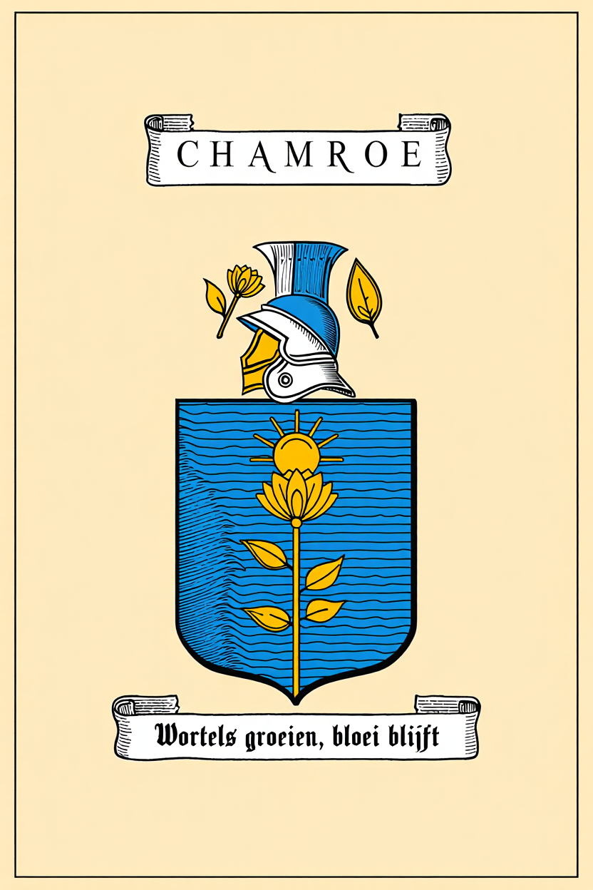Familiewapen van de achternaam CHAMROE (vergrendeld)