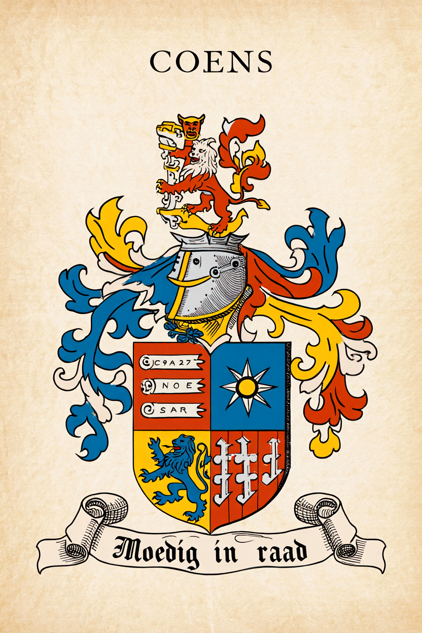 Familiewapen van de achternaam COENS (vergrendeld)