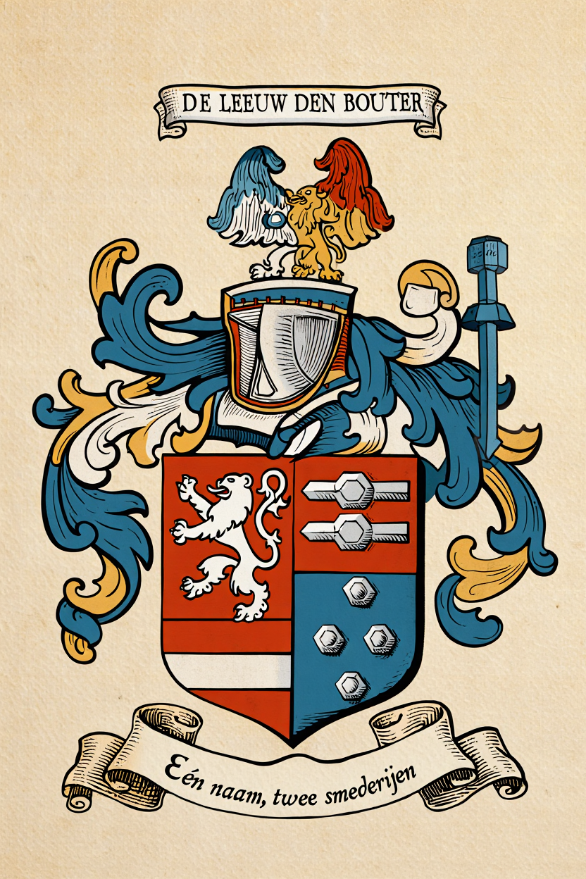 Familiewapen van de achternaam DE LEEUW DEN BOUTER (vergrendeld)