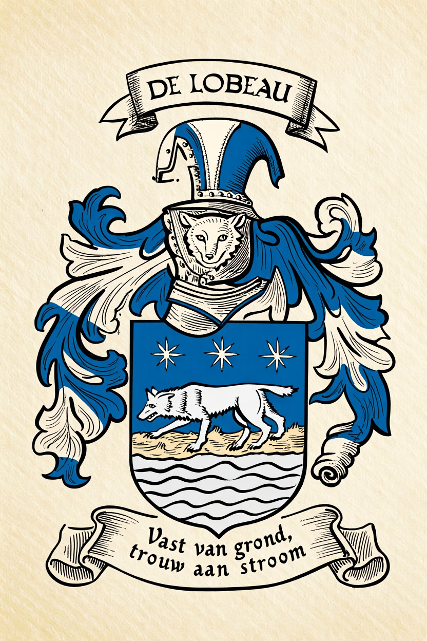 Familiewapen van de achternaam DE LOBEAU (vergrendeld)