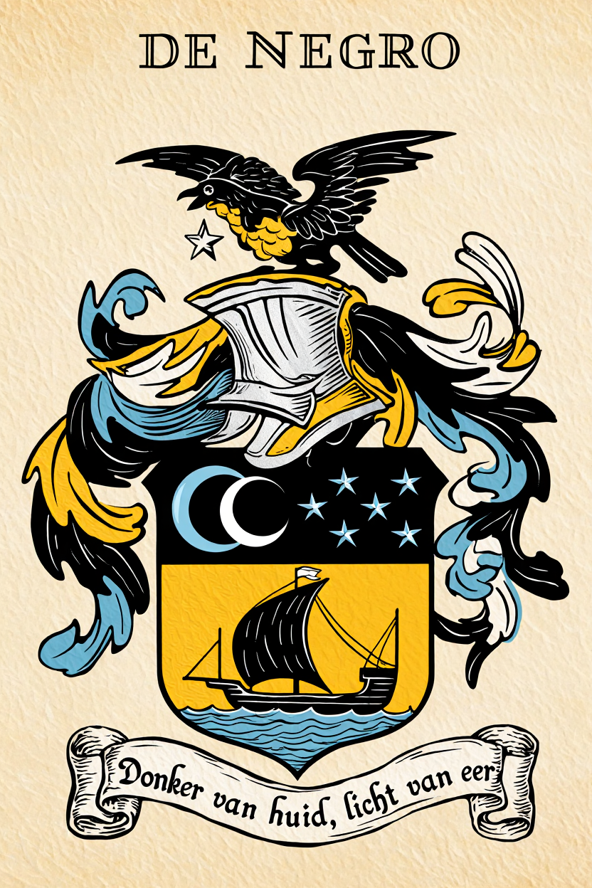 Familiewapen van de achternaam DE NEGRO (vergrendeld)