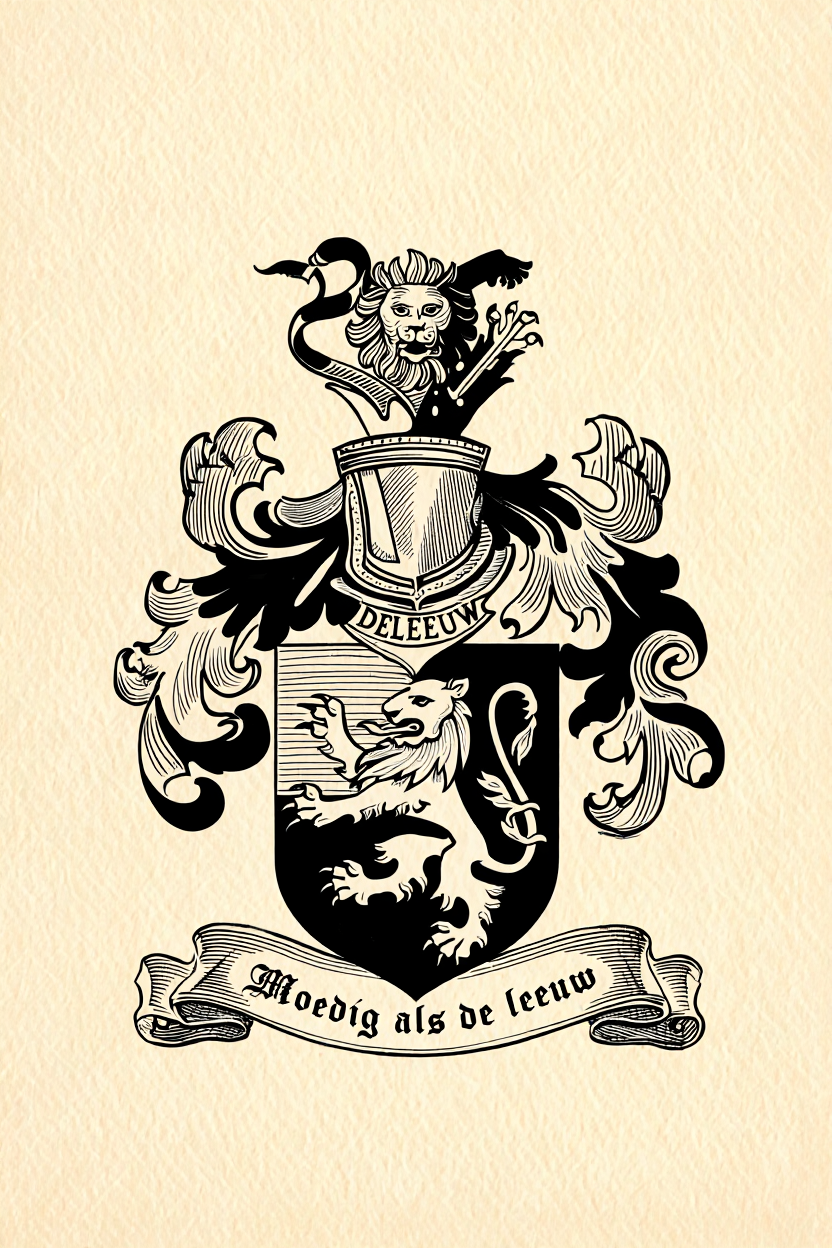 Familiewapen van de achternaam DELEEUW (vergrendeld)