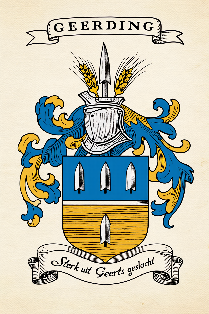 Familiewapen van de achternaam GEERDING (vergrendeld)