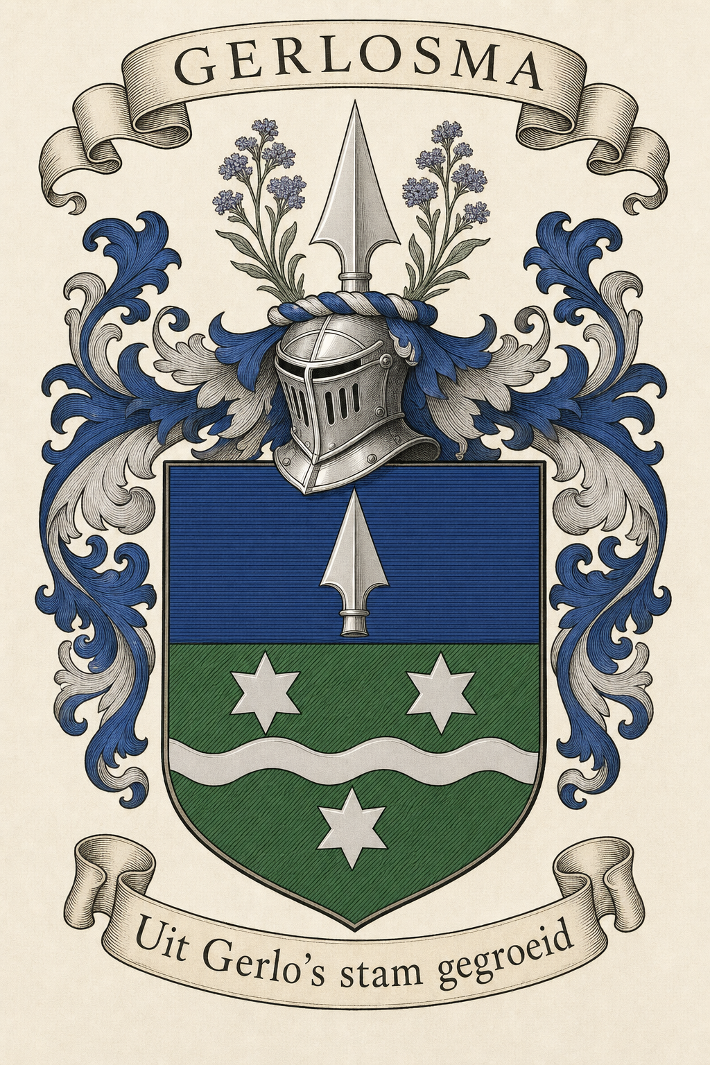 Familiewapen van de achternaam GERLOSMA (vergrendeld)