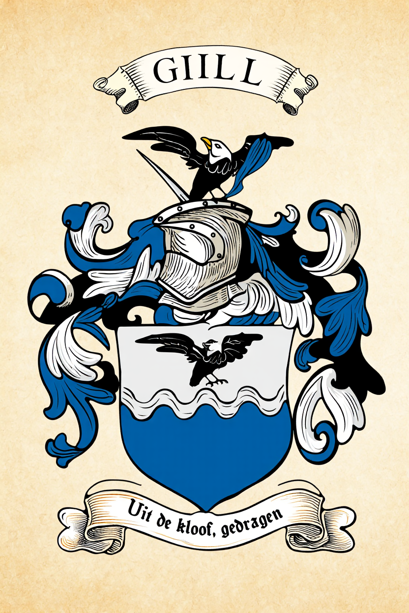Familiewapen van de achternaam GILL (vergrendeld)