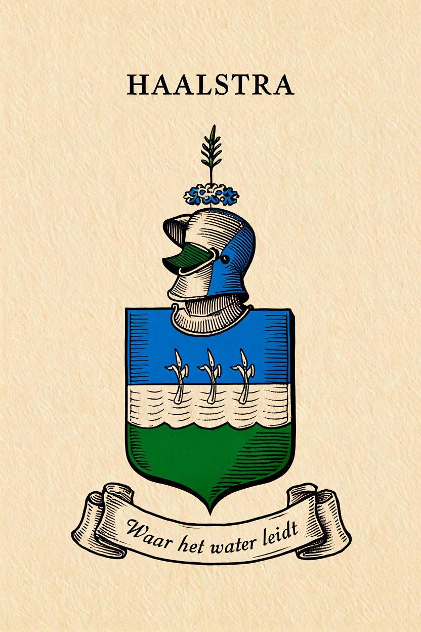 Familiewapen van de achternaam HAALSTRA (vergrendeld)