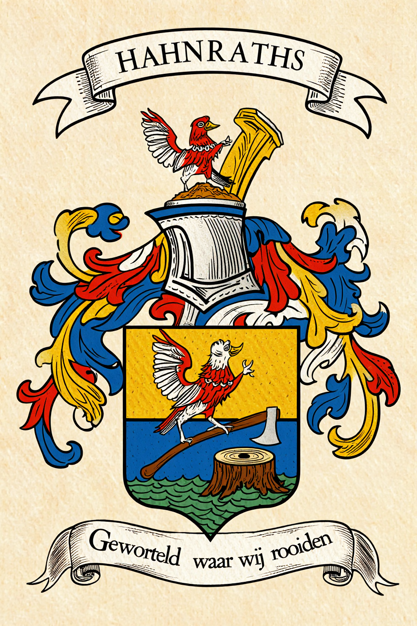 Familiewapen van de achternaam HAHNRATHS (vergrendeld)