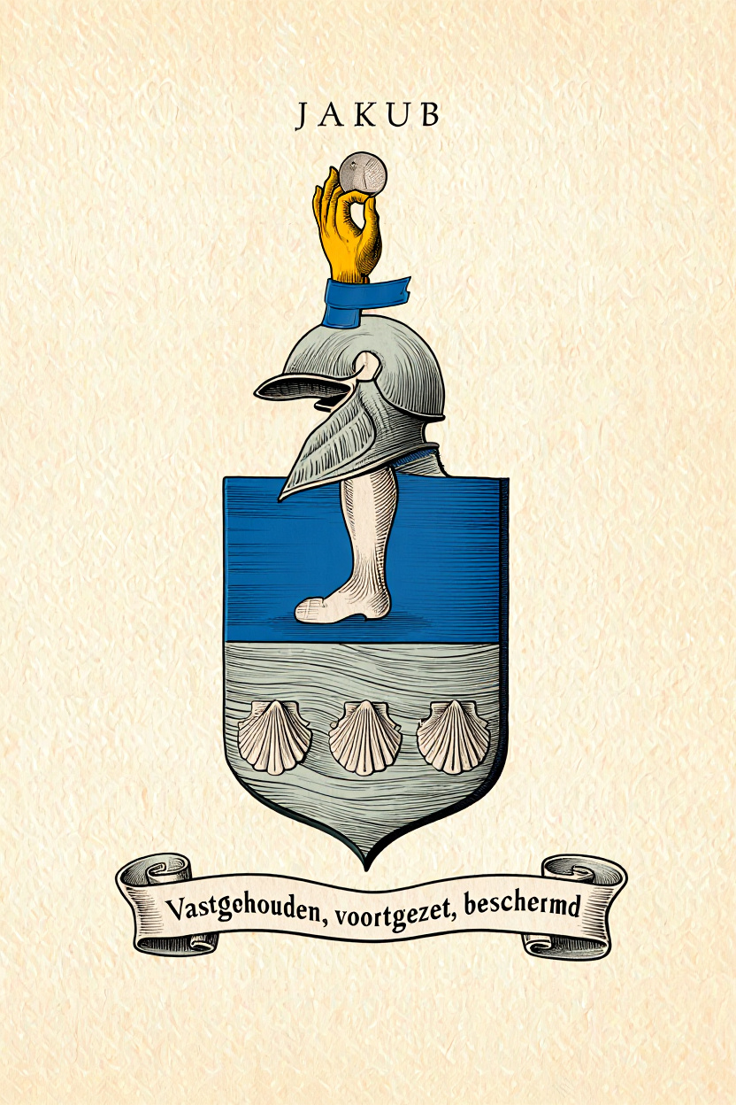 Familiewapen van de achternaam JAKUB (vergrendeld)