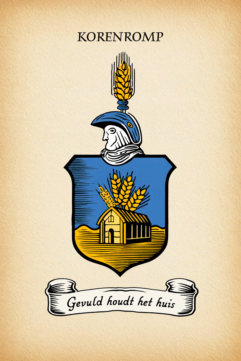 Familiewapen van de achternaam KORENROMP (vergrendeld)