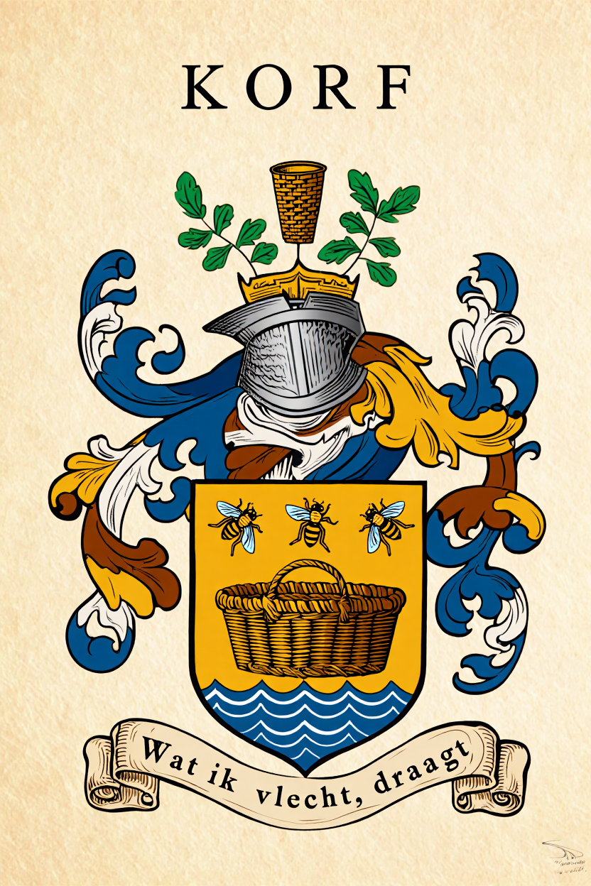 Familiewapen van de achternaam KORF (vergrendeld)
