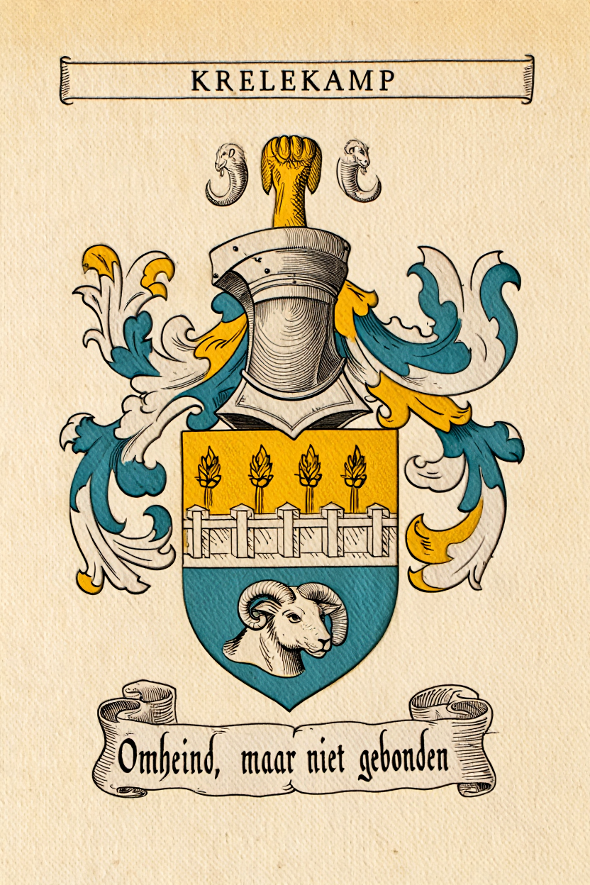 Familiewapen van de achternaam KRELEKAMP (vergrendeld)