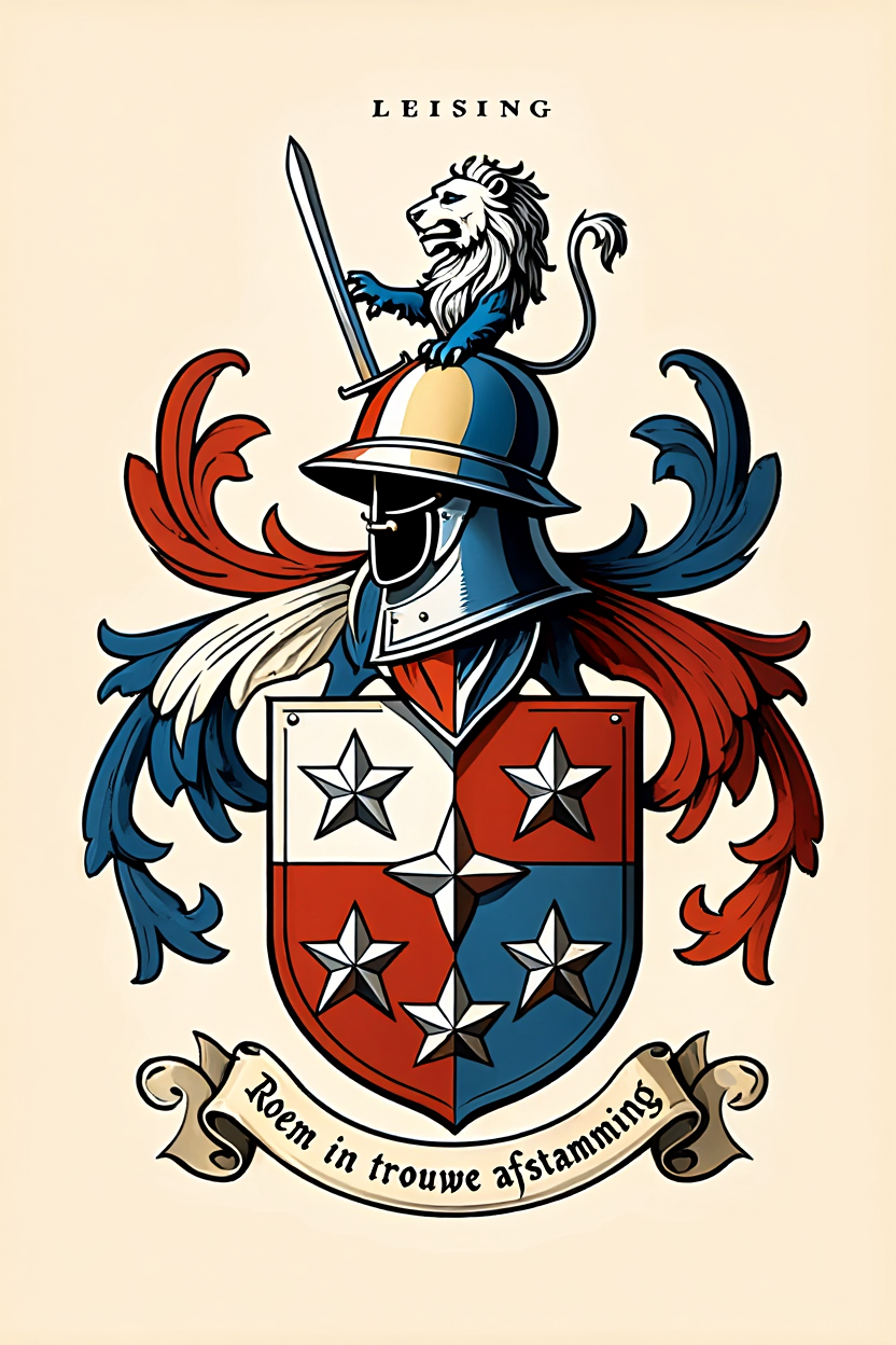 Familiewapen van de achternaam LEISING (vergrendeld)