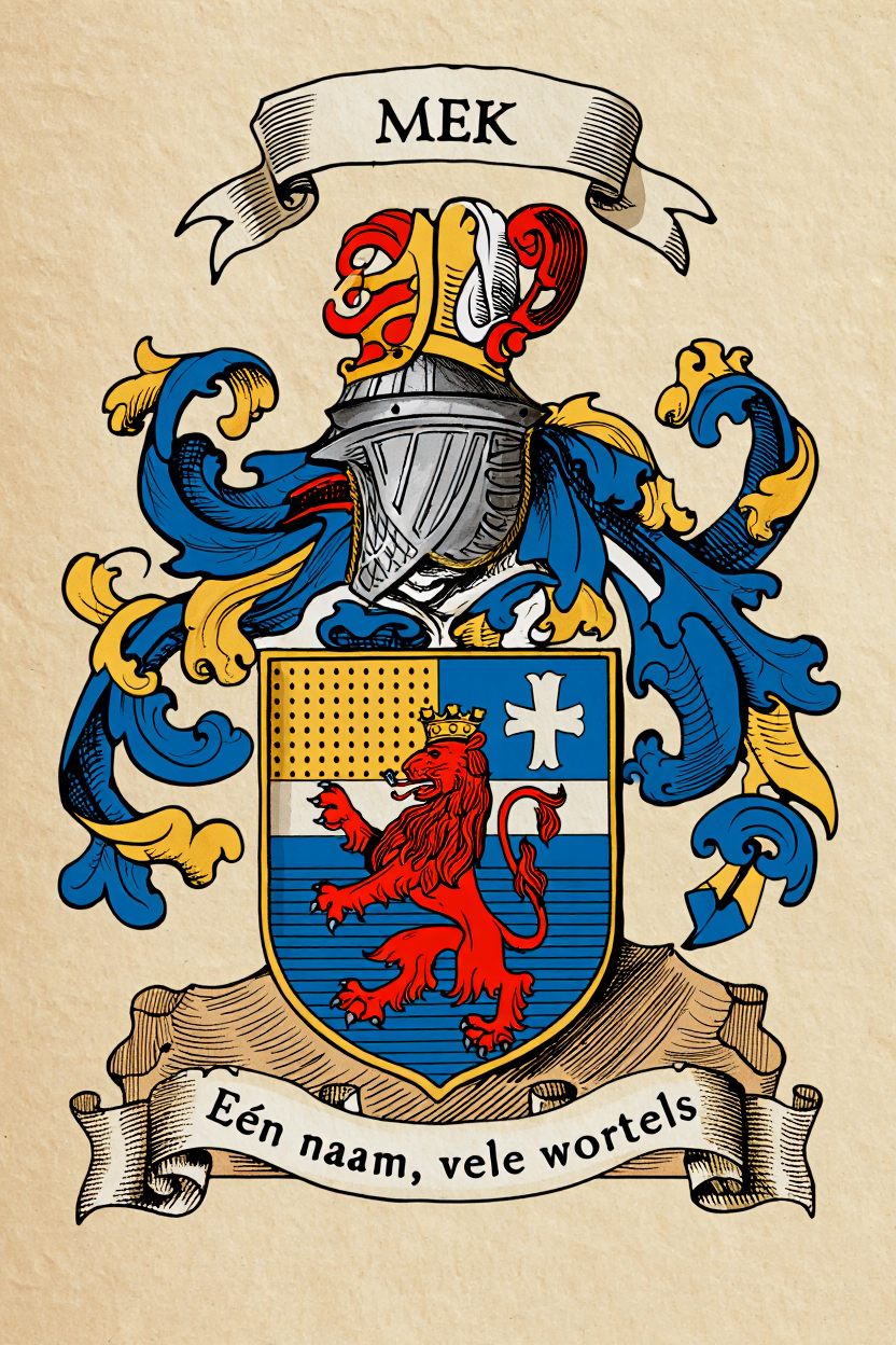 Familiewapen van de achternaam MEK (vergrendeld)