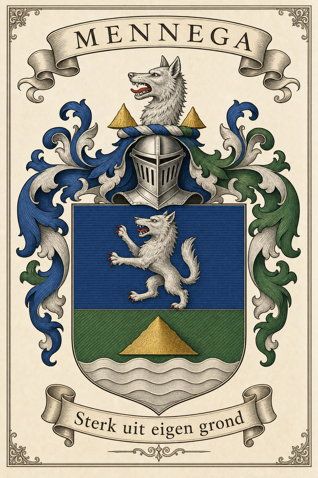 Familiewapen van de achternaam MENNEGA (vergrendeld)