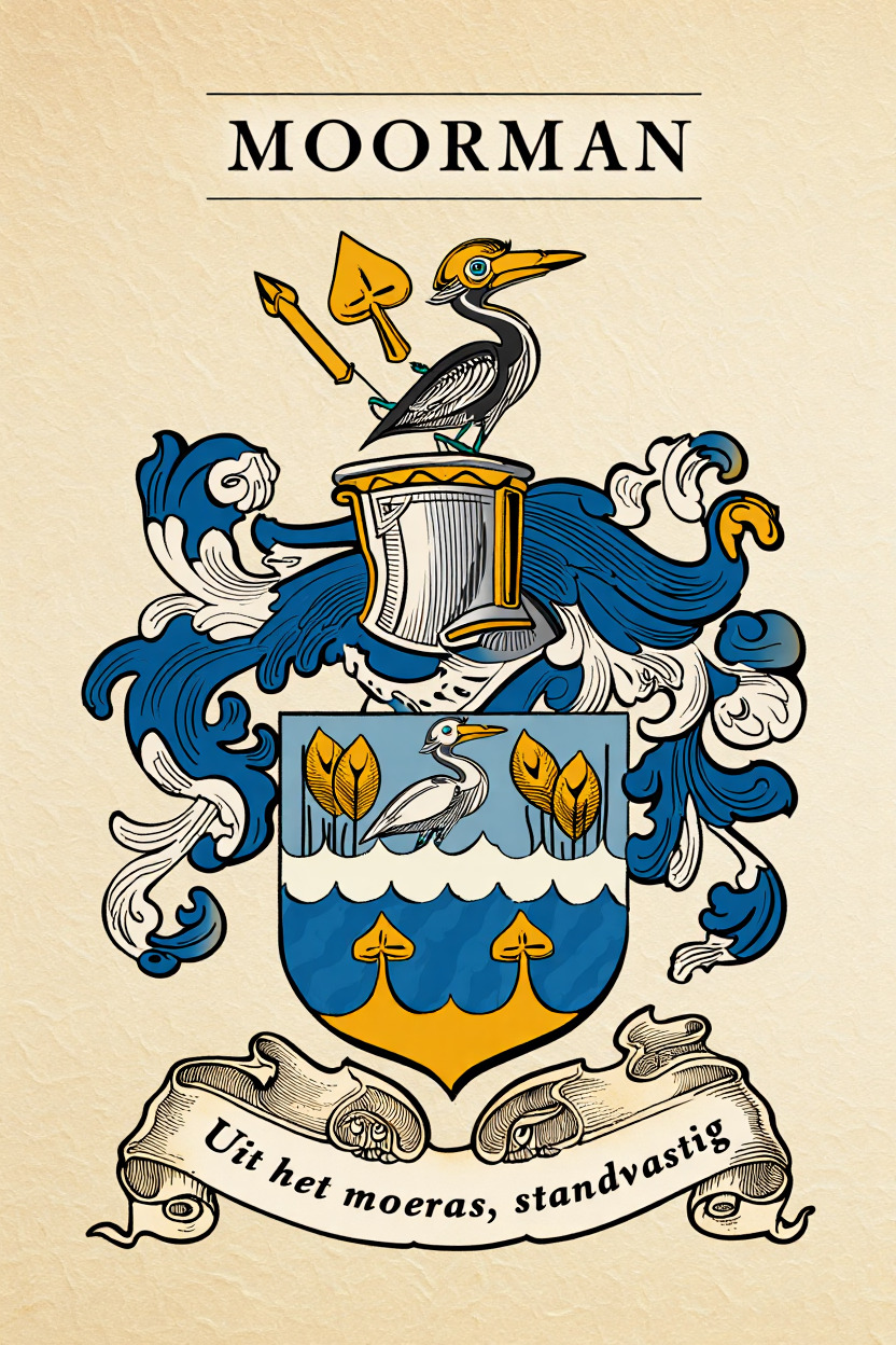 Familiewapen van de achternaam MOORMAN (vergrendeld)