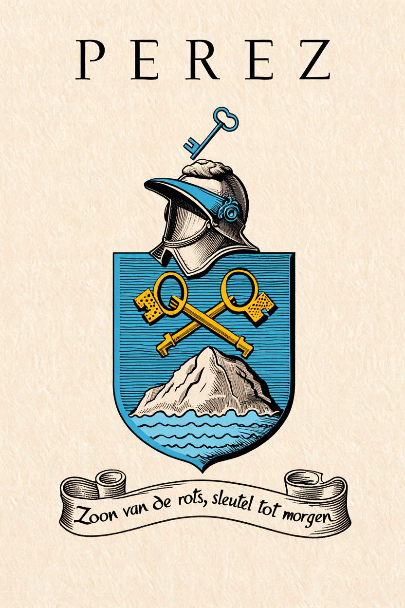 Familiewapen van de achternaam PEREZ (vergrendeld)