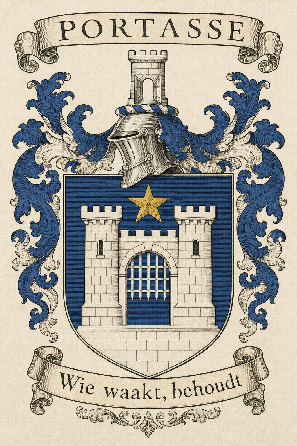 Familiewapen van de achternaam PORTASSE (vergrendeld)