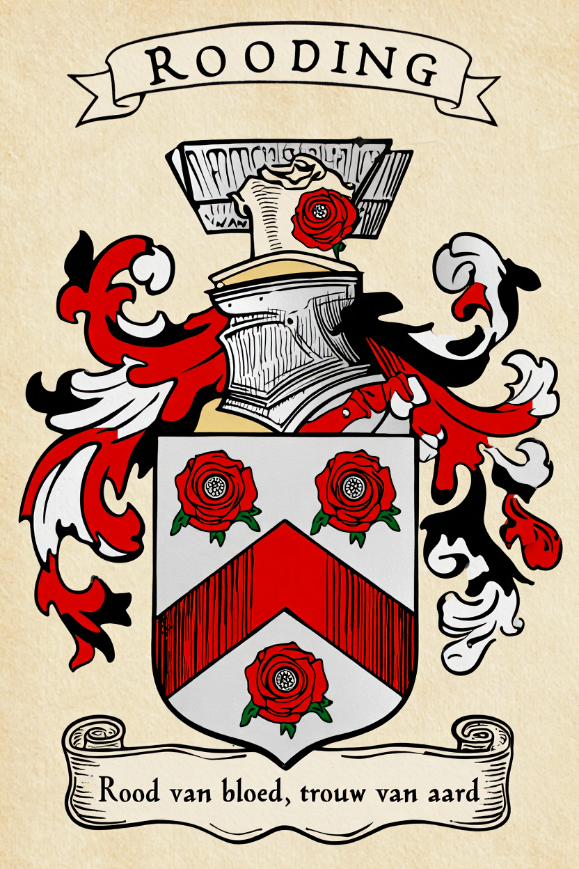 Familiewapen van de achternaam ROODING (vergrendeld)