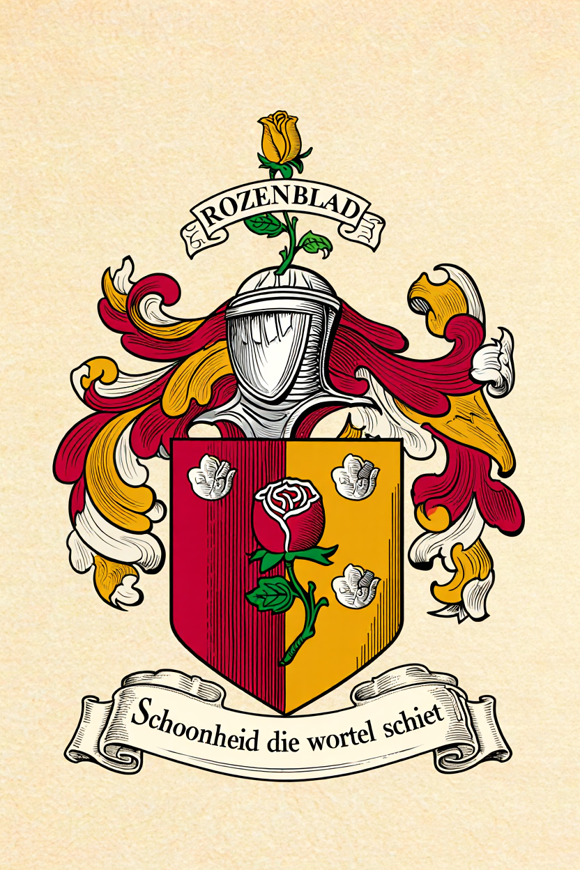 Familiewapen van de achternaam ROZENBLAD (vergrendeld)