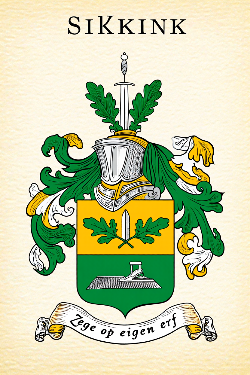 Familiewapen van de achternaam SIKKINK (vergrendeld)
