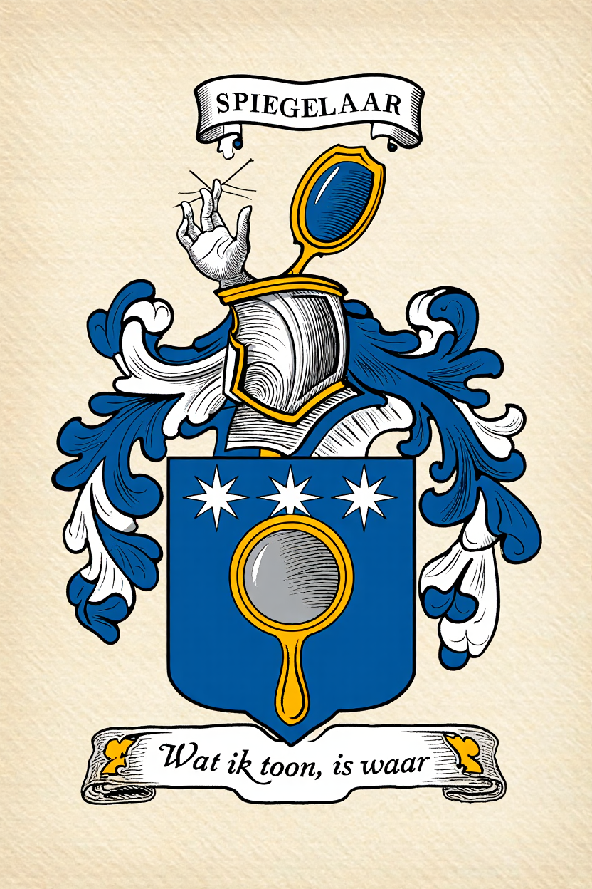 Familiewapen van de achternaam SPIEGELAAR (vergrendeld)