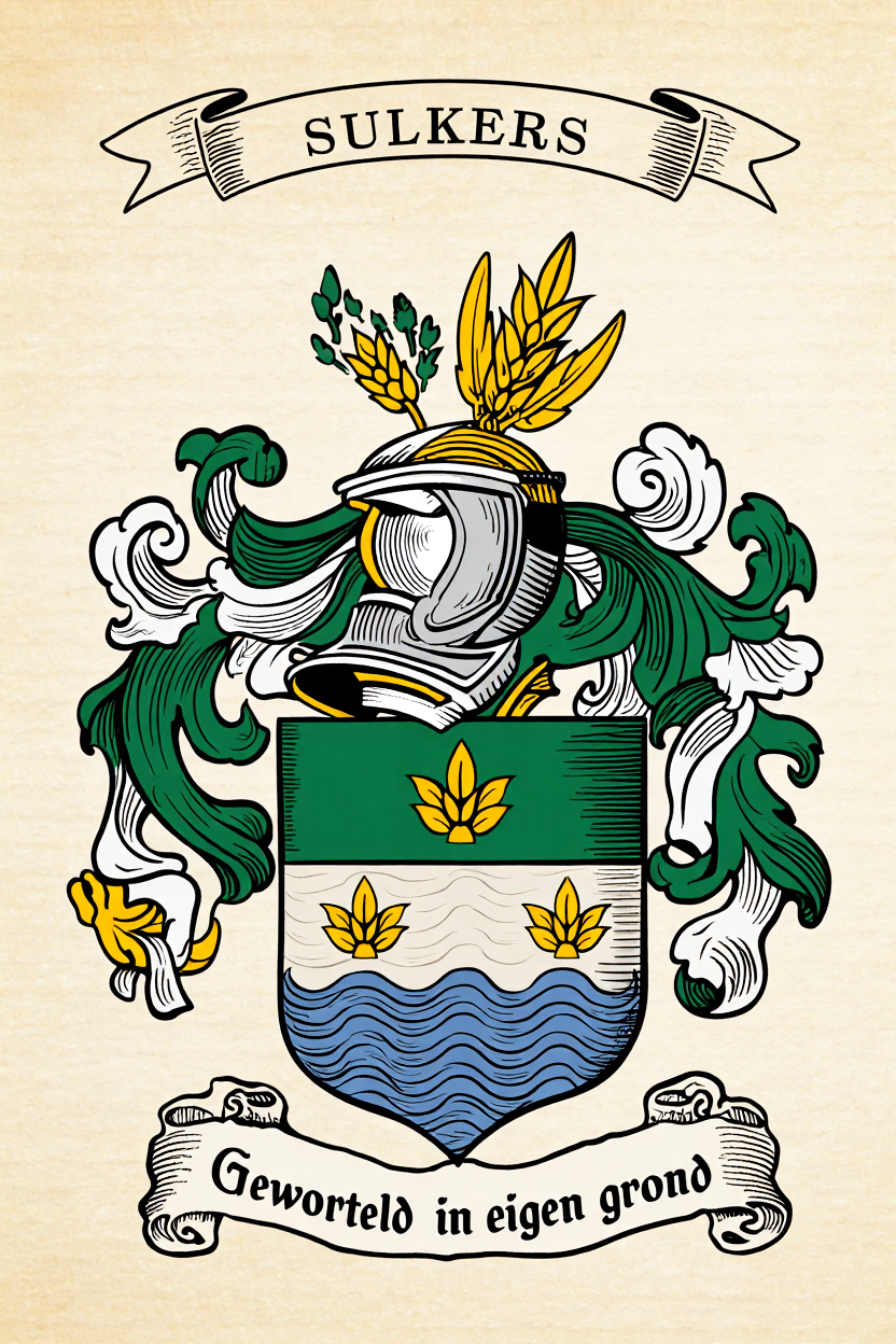Familiewapen van de achternaam SULKERS (vergrendeld)
