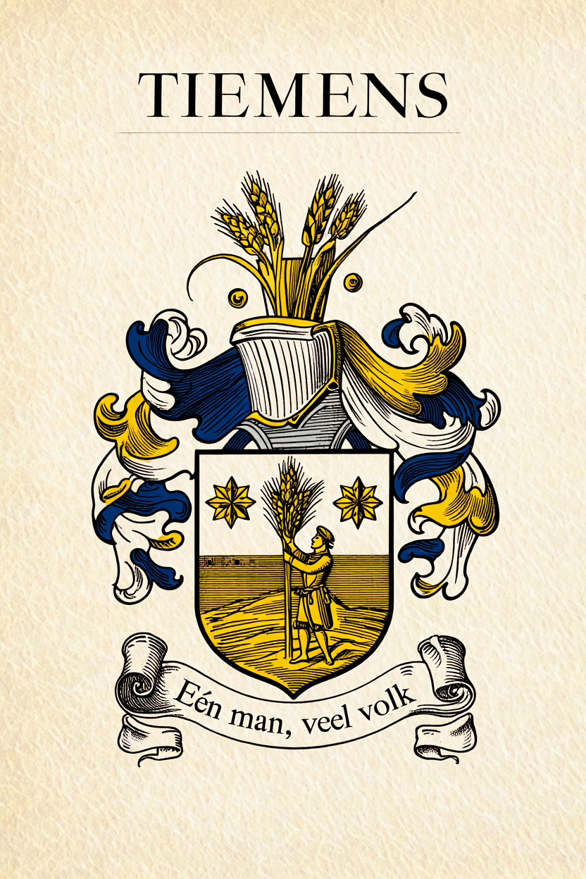 Familiewapen van de achternaam TIEMENS (vergrendeld)