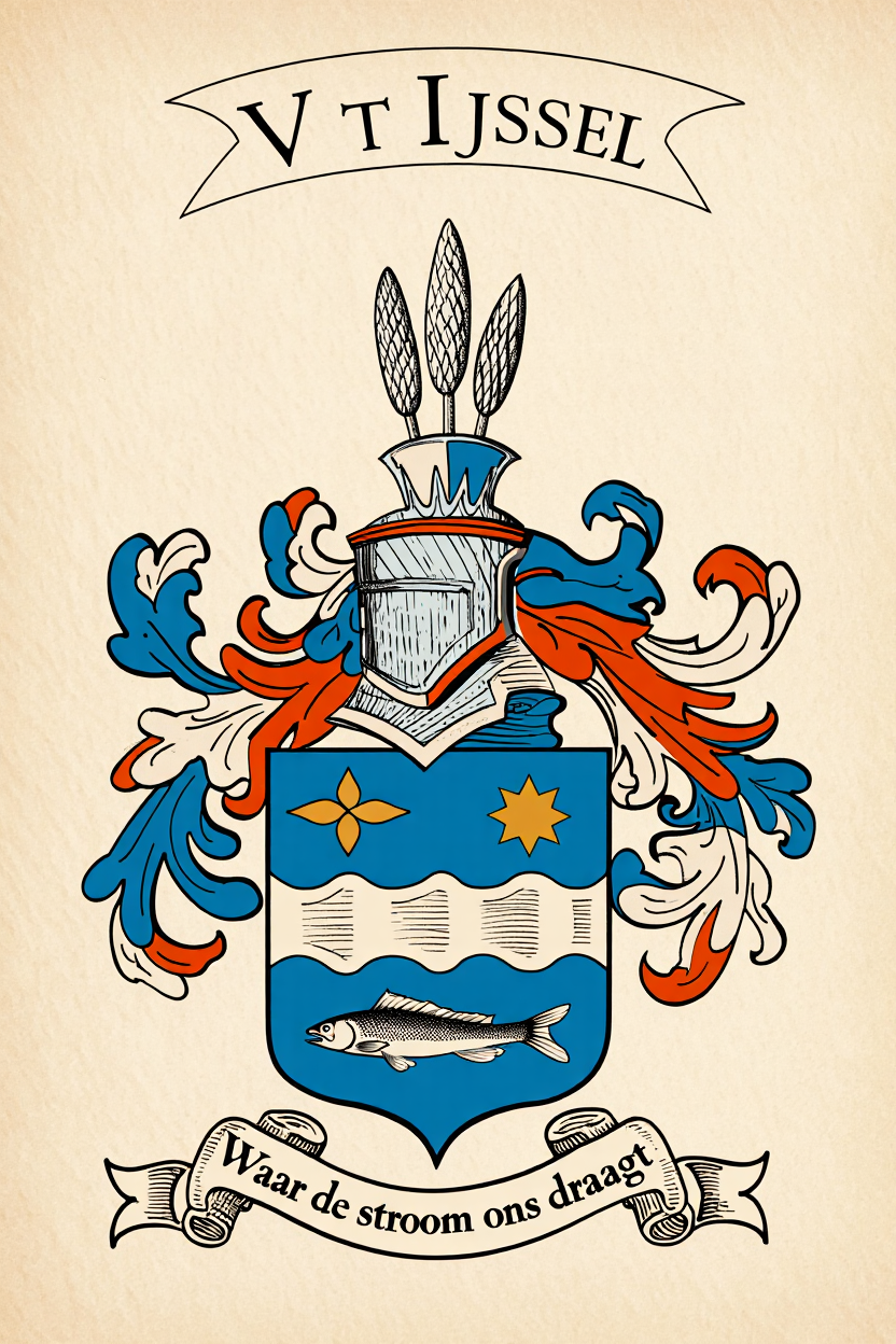 Familiewapen van de achternaam V T IJSSEL (vergrendeld)