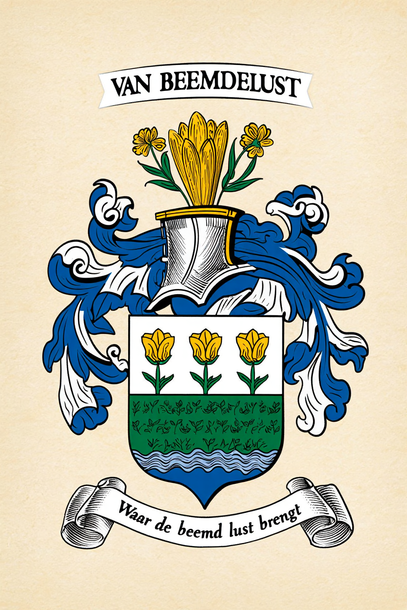 Familiewapen van de achternaam VAN BEEMDELUST (vergrendeld)