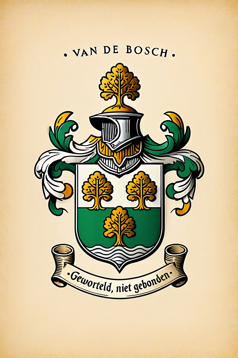 Familiewapen van de achternaam VAN DE BOSCH (vergrendeld)