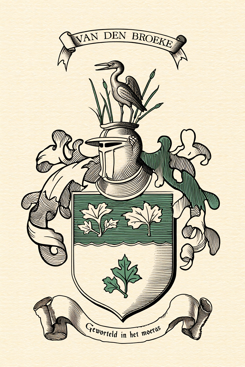 Familiewapen van de achternaam VAN DEN BROEKE (vergrendeld)