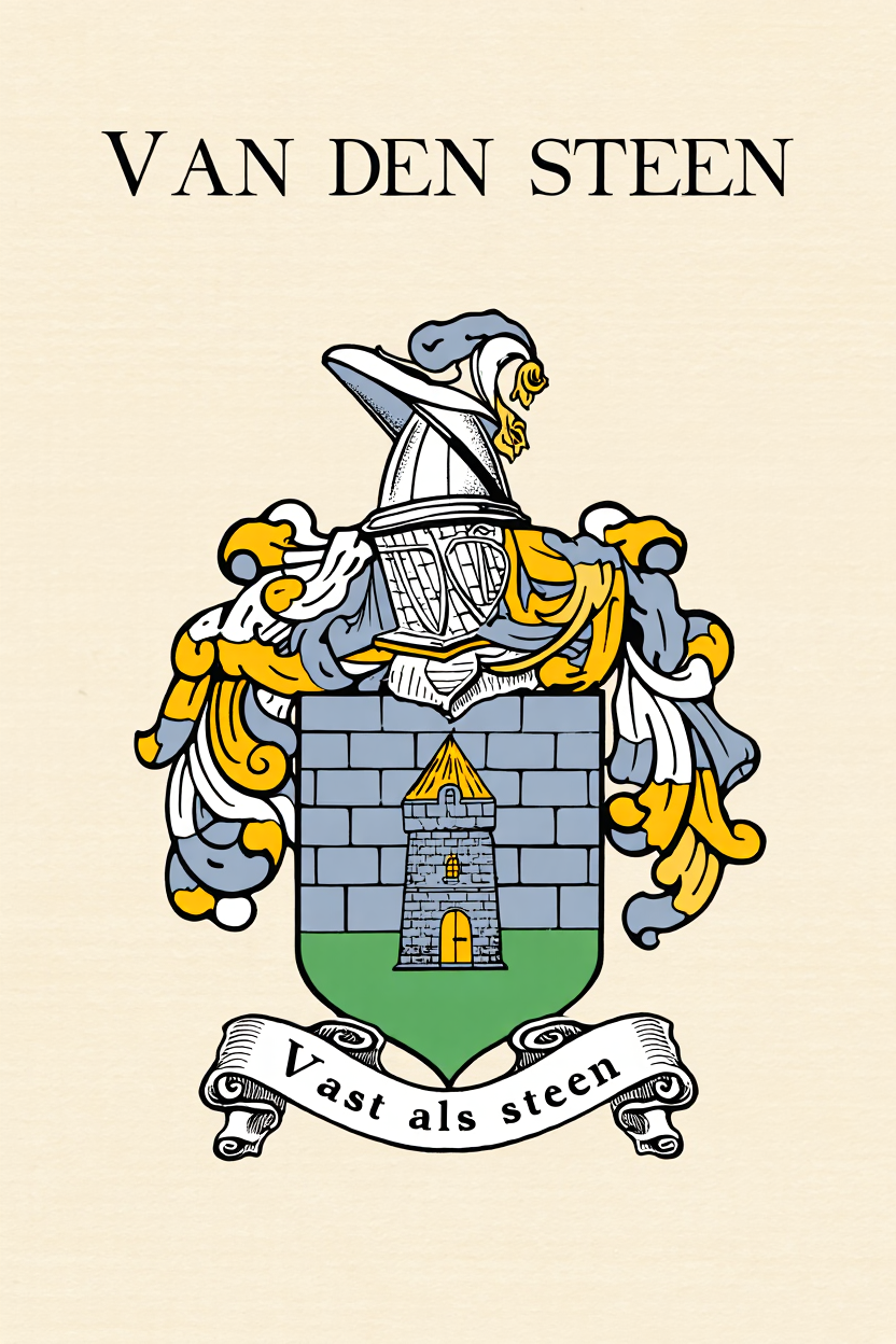 Familiewapen van de achternaam VAN DEN STEEN (vergrendeld)