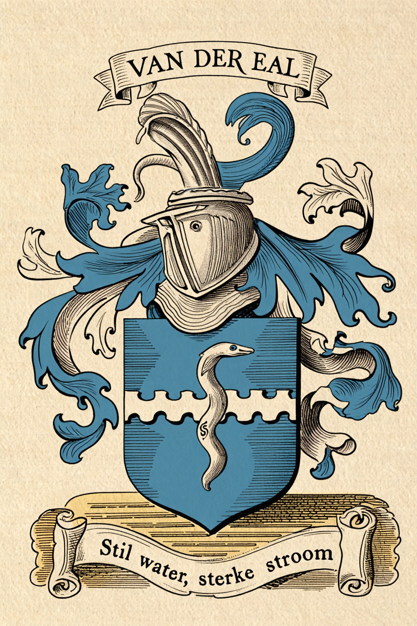 Familiewapen van de achternaam VAN DER EAL (vergrendeld)