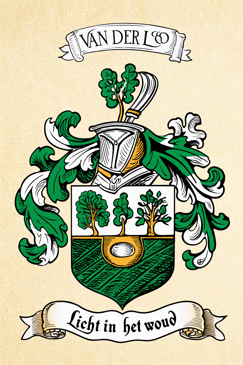 Familiewapen van de achternaam VAN DER LOO (vergrendeld)