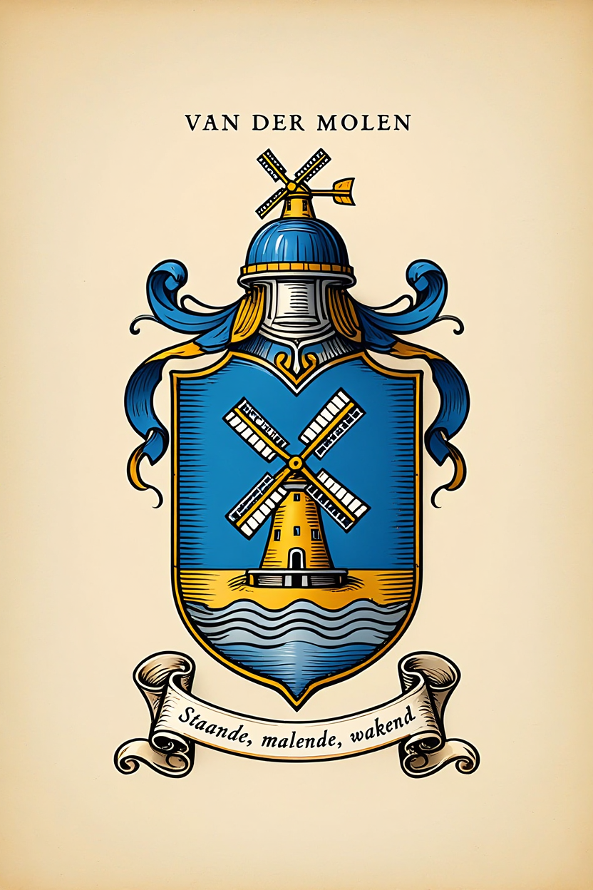 Familiewapen van de achternaam VAN DER MOLEN