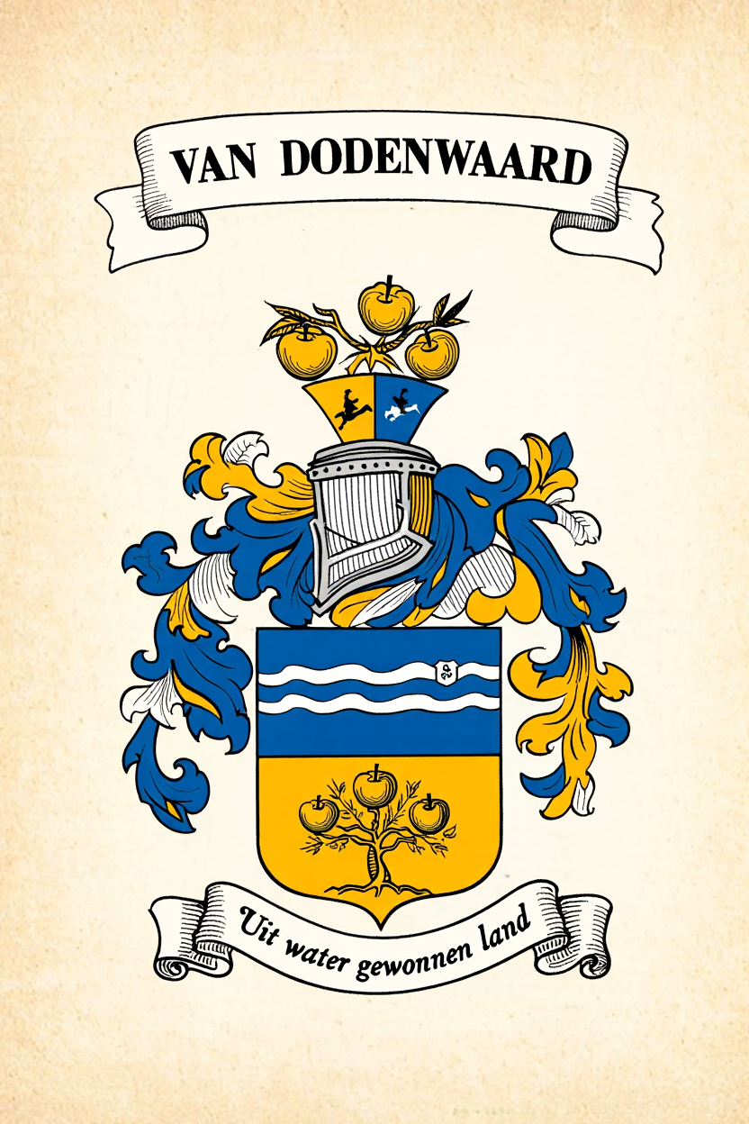 Familiewapen van de achternaam VAN DODENWAARD (vergrendeld)