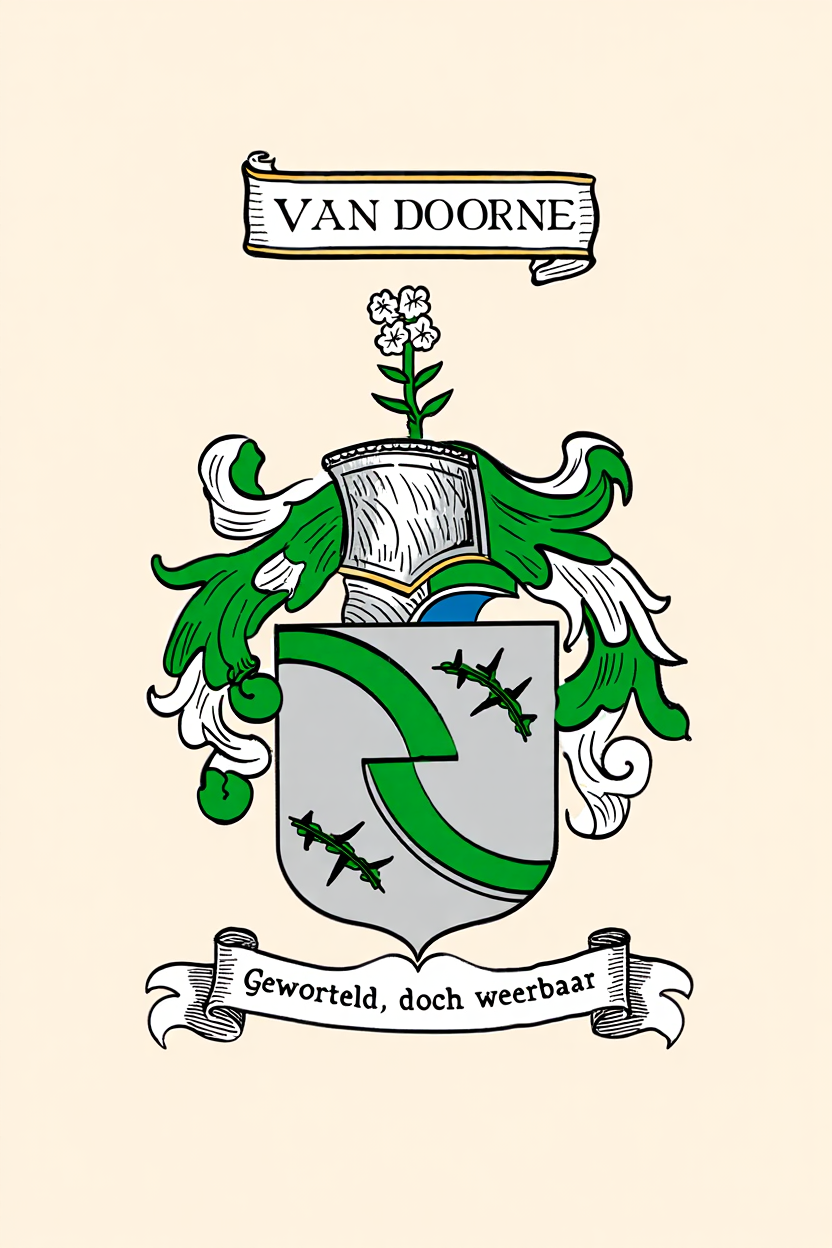 Familiewapen van de achternaam VAN DOORNE (vergrendeld)