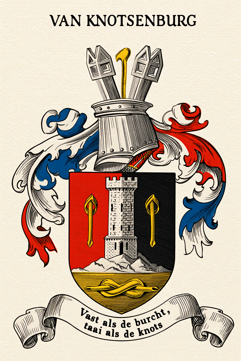 Familiewapen van de achternaam VAN KNOTSENBURG (vergrendeld)
